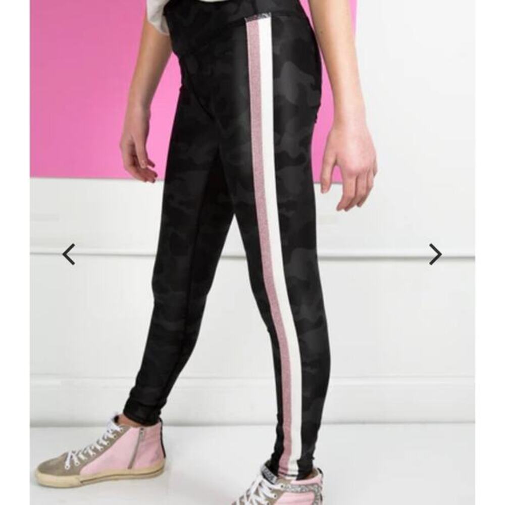 Spiritual Gangster - Camo Metallic Striped Leggings - Girls‎ Size 12